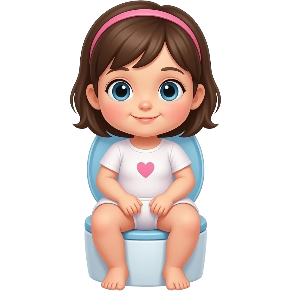 Quiero una niña bebe de cuerpo entero sentada en un orinal emoji