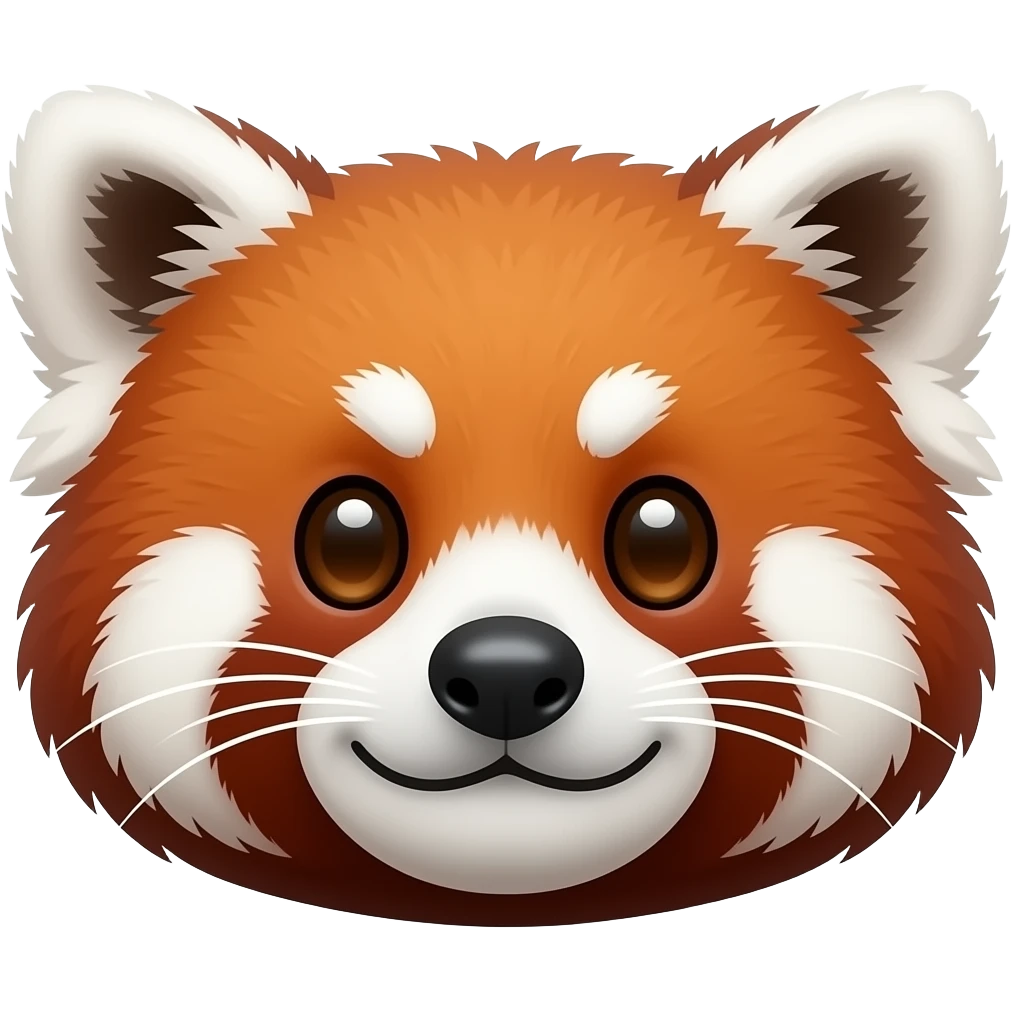 Loving face red panda, cartoon emoji