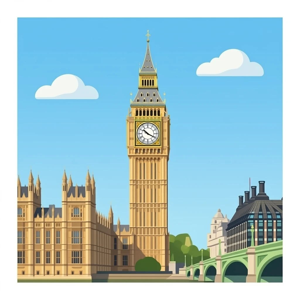 Big Ben clock tower, isolated, centered, single subject only, no background, no scenery, no skyline, no city view, no landscape, no extra objects, no text, detailed clock face, elegant stone tower, iconic London look emoji