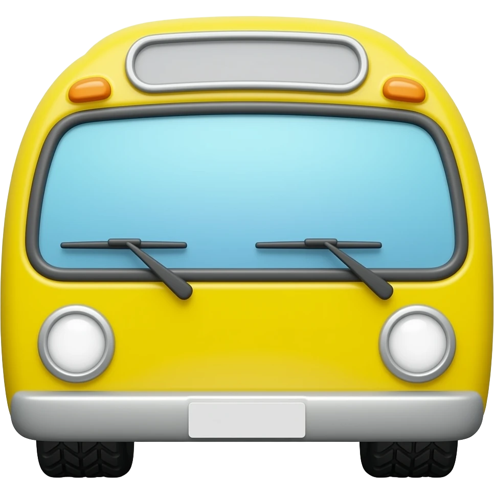 Cute yellow bus emoji