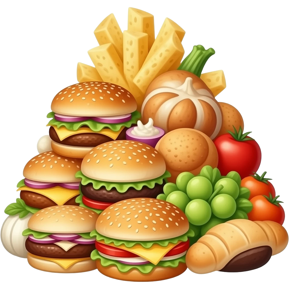 Куча вкусной и разной еды emoji