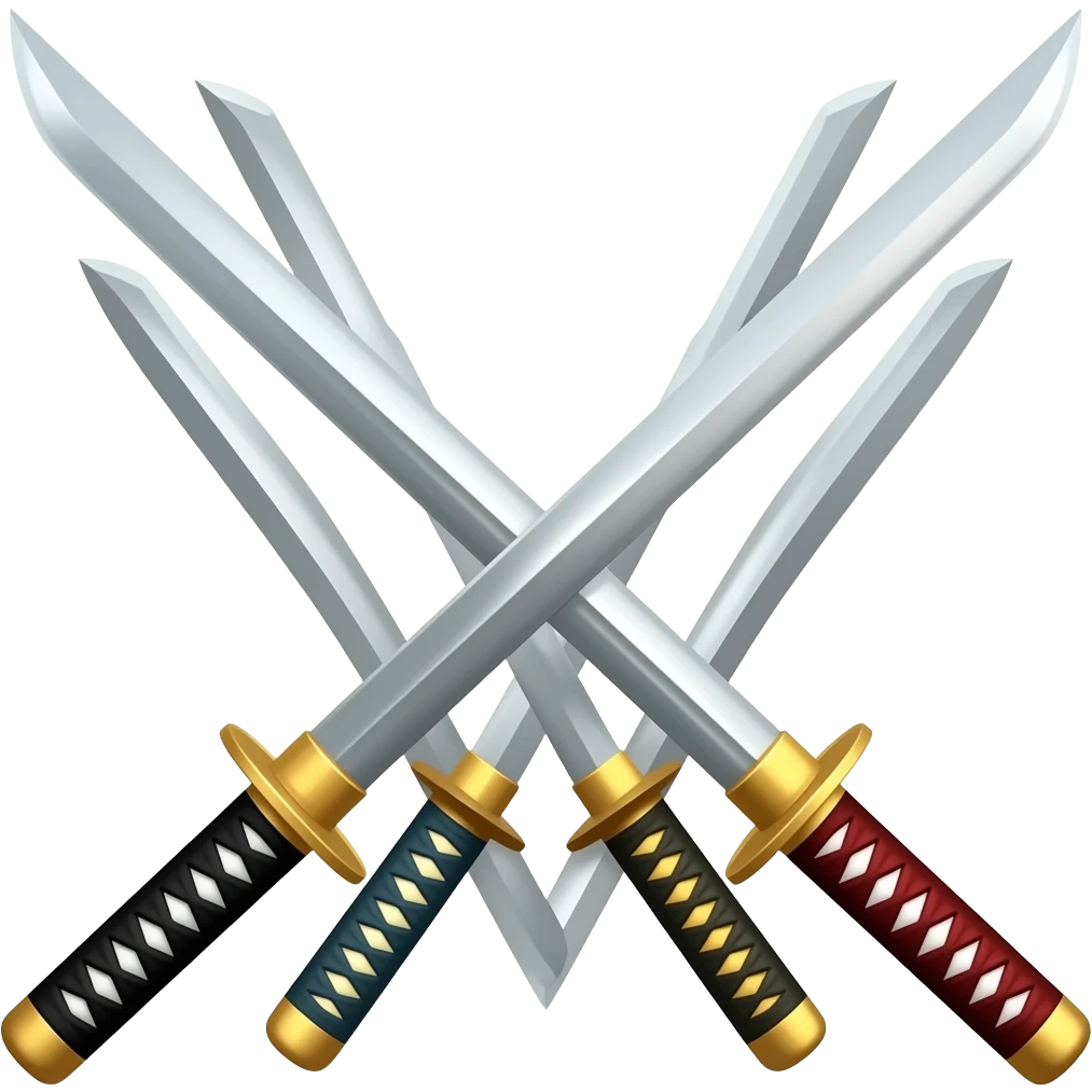 3 katanas crossing each other emoji