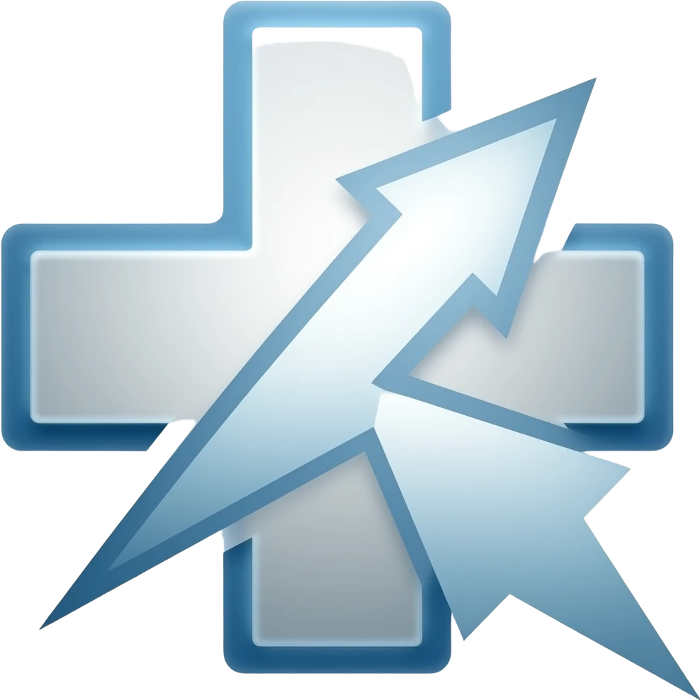 Medical cross + arrow emoji