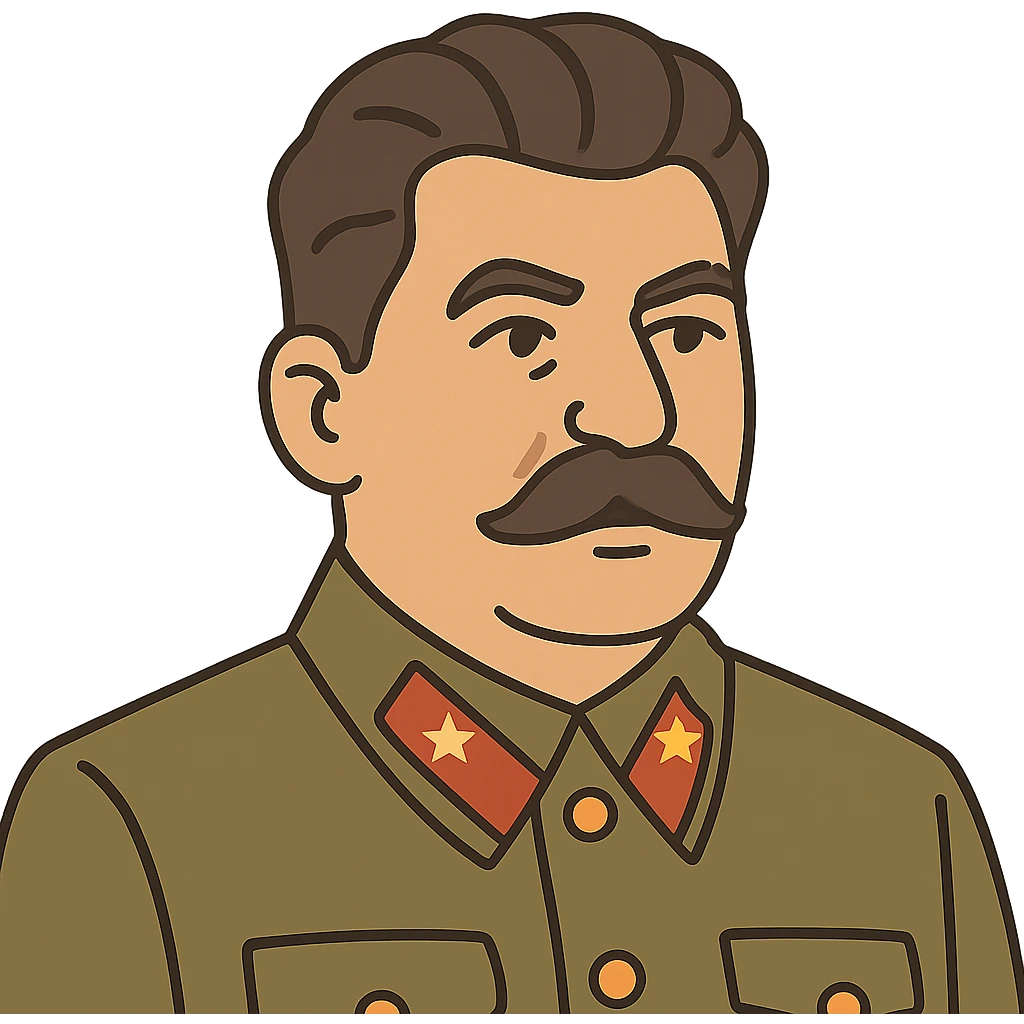 flat toon style portrait of Stalin emoji