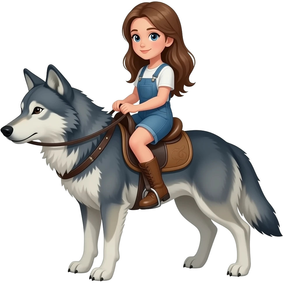 wolf rides girl emoji