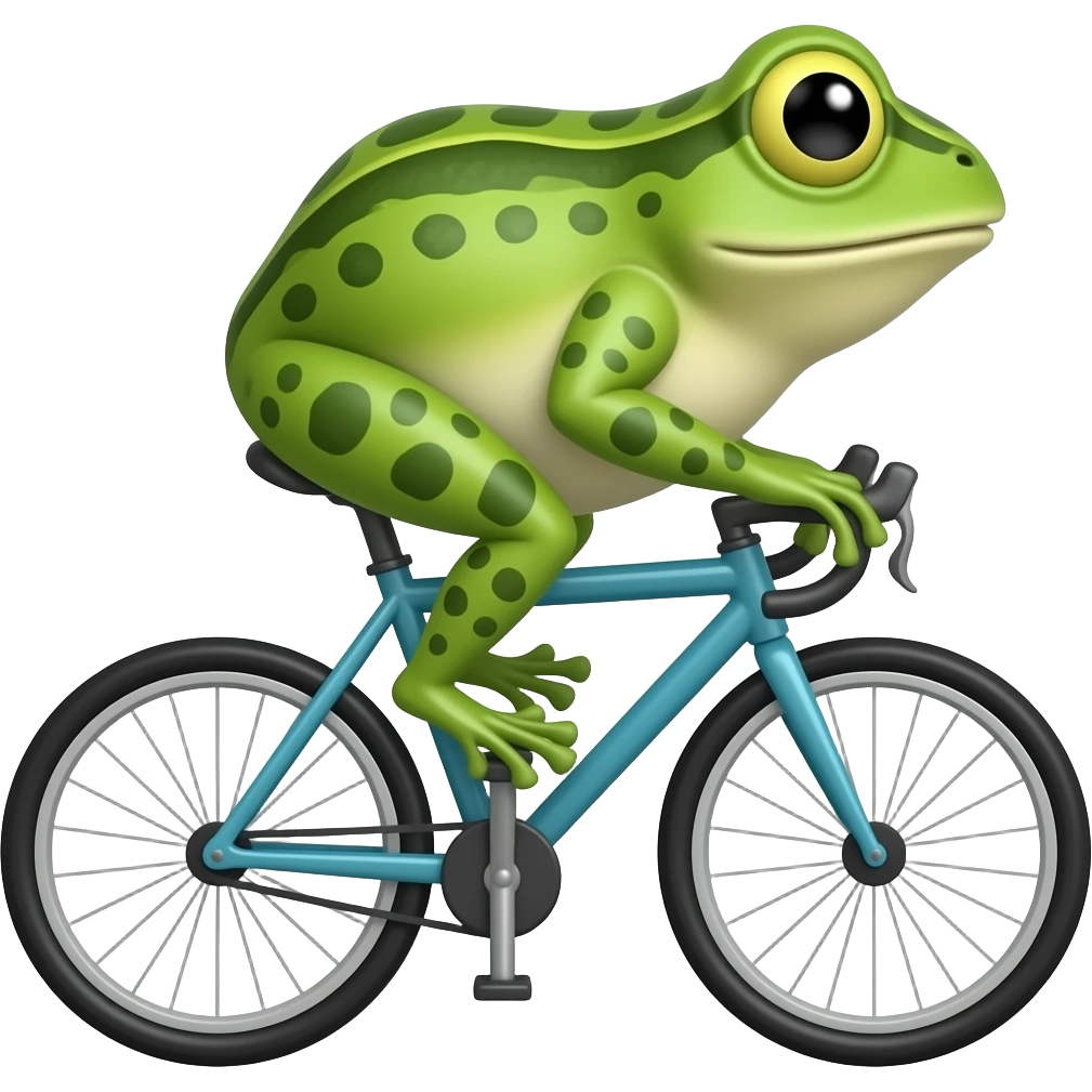 Bufo frog on a bicycle emoji