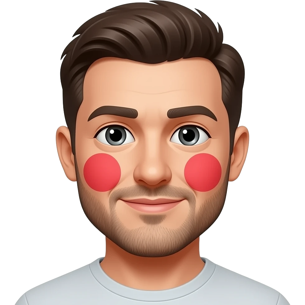 man's face with big red cheeks emoji