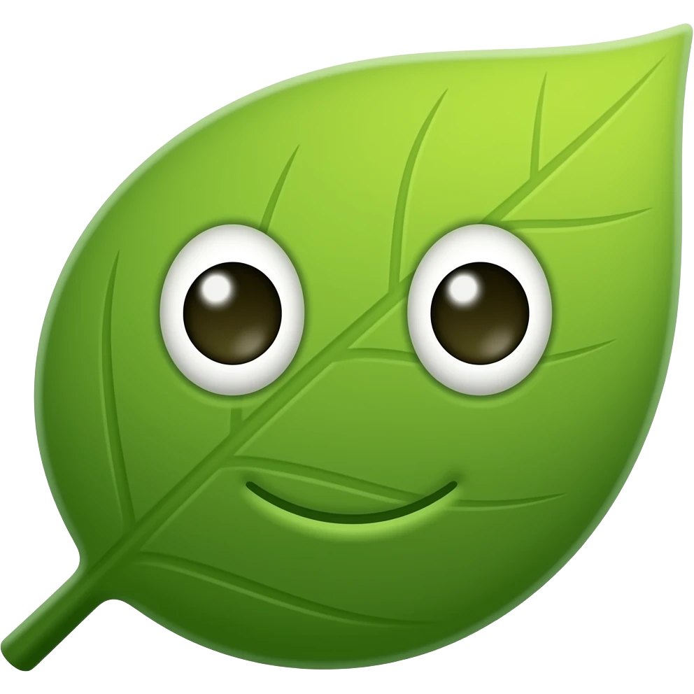 leaf with face oval emoji