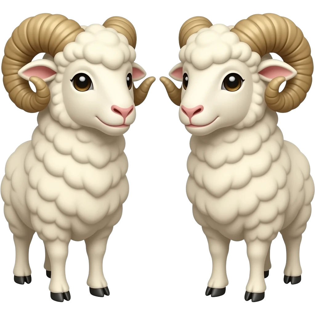 Two thinking rams emoji