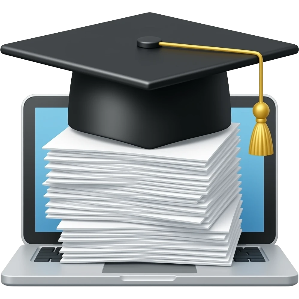 birrete de graduacionlaptop con mucgas paginas biertas emoji