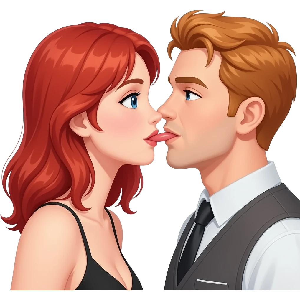 Female redhead male blowjob emoji