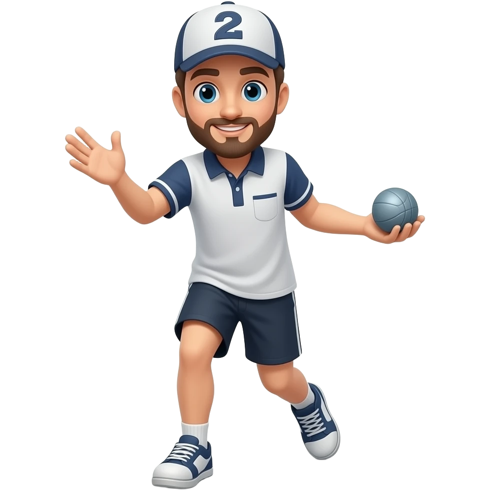 joueur de petanque avec boule en mains emoji
