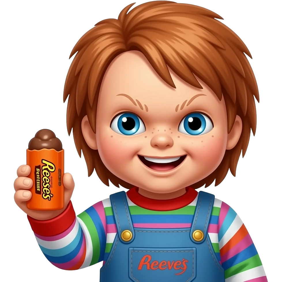 Chucky giving Reese’s emoji