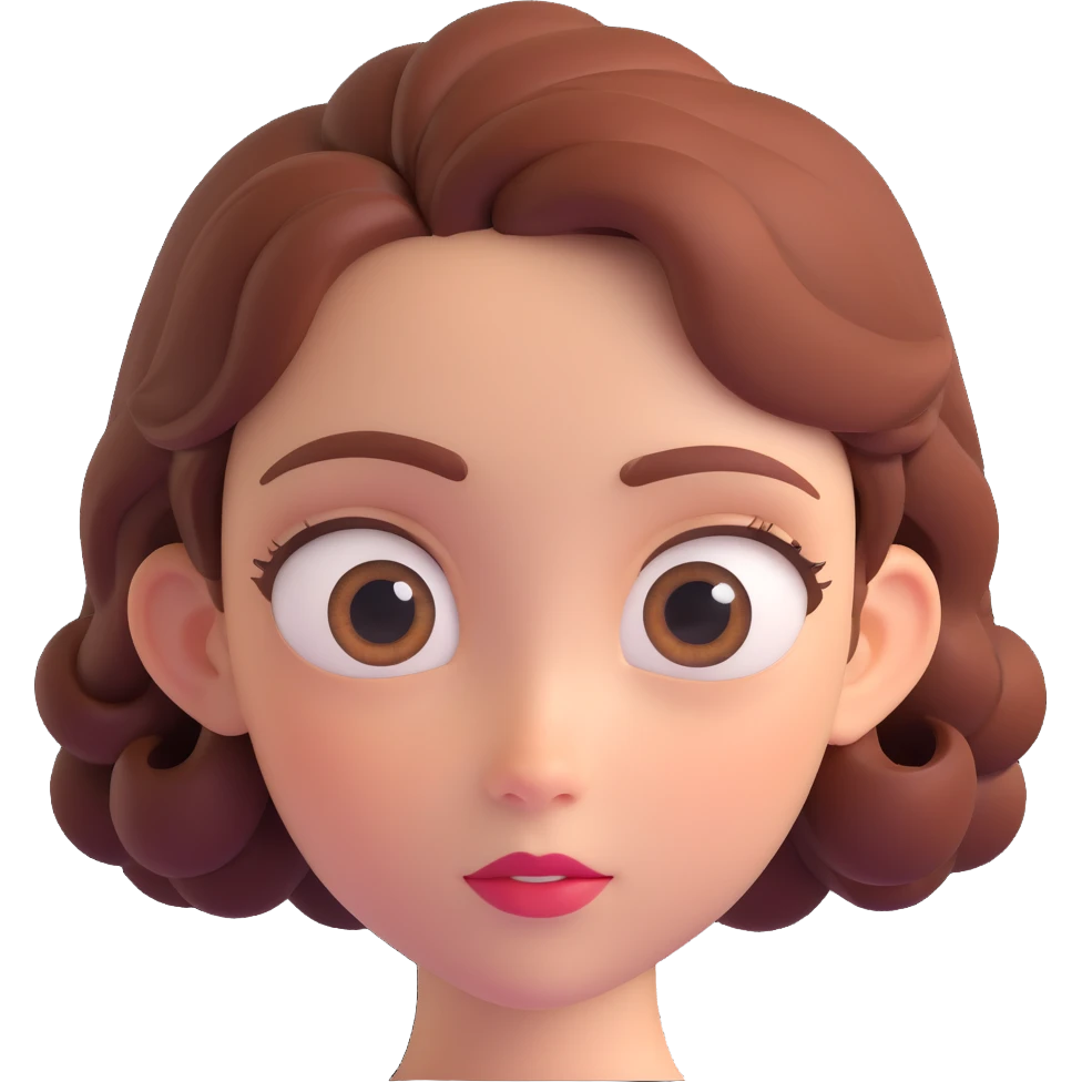 3D Disney-style portrait of a person, expressive and charming, large eyes, soft lighting, smooth skin, detailed hair, inspired by Disney animation style emoji