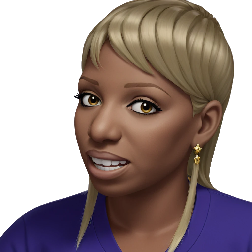 blonde girl with earrings meme emoji