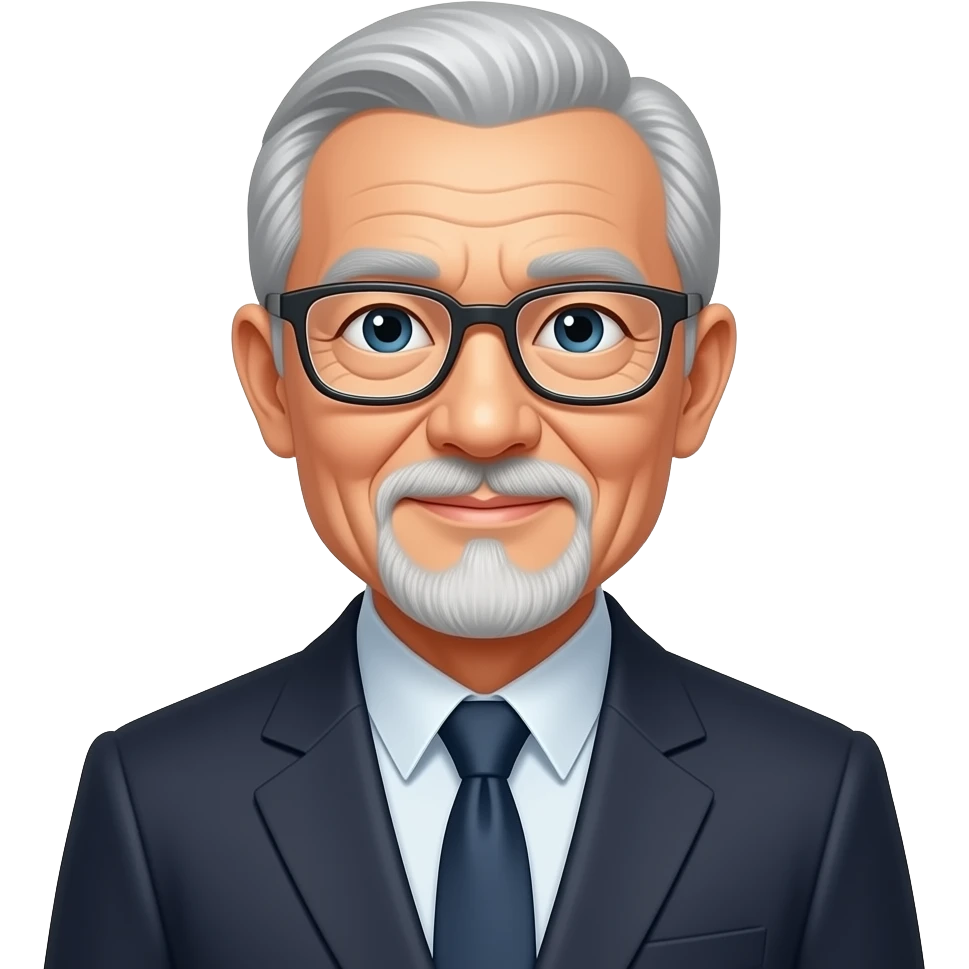 Señor chino mayor con gafas rectangulares. emoji