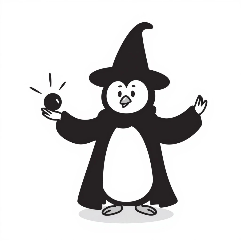 A penguin wizard emoji