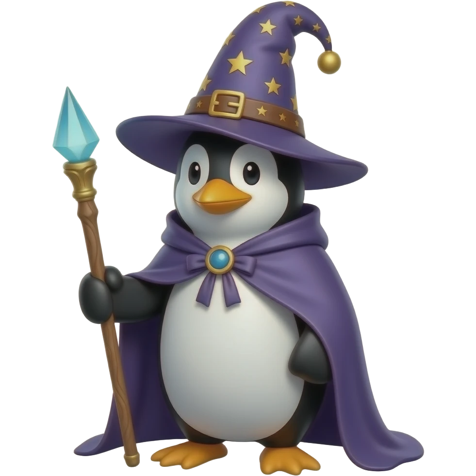 Penguin Wizard emoji