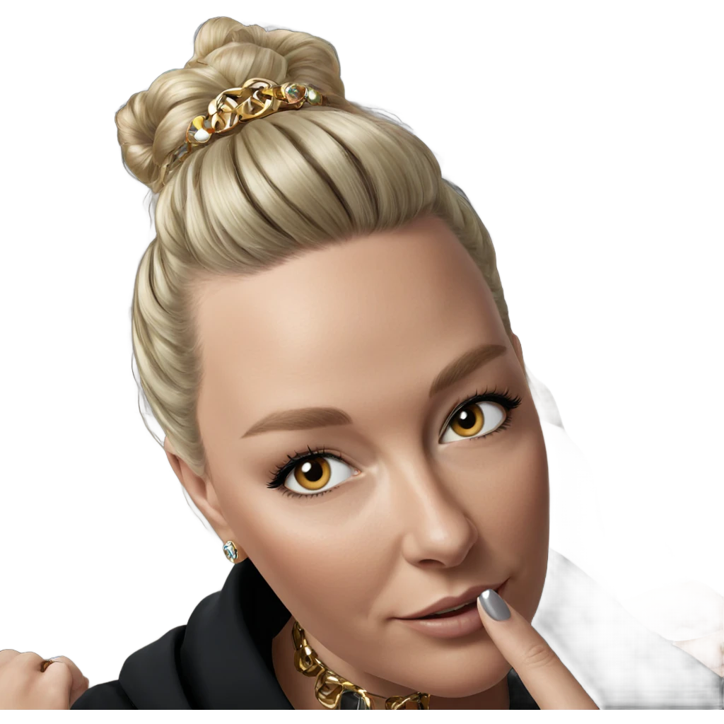blonde girl with jewelry portrait emoji