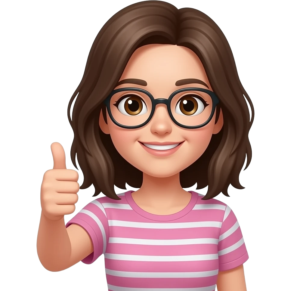 Girl with glasses and thumbs up 👍🏻 emoji