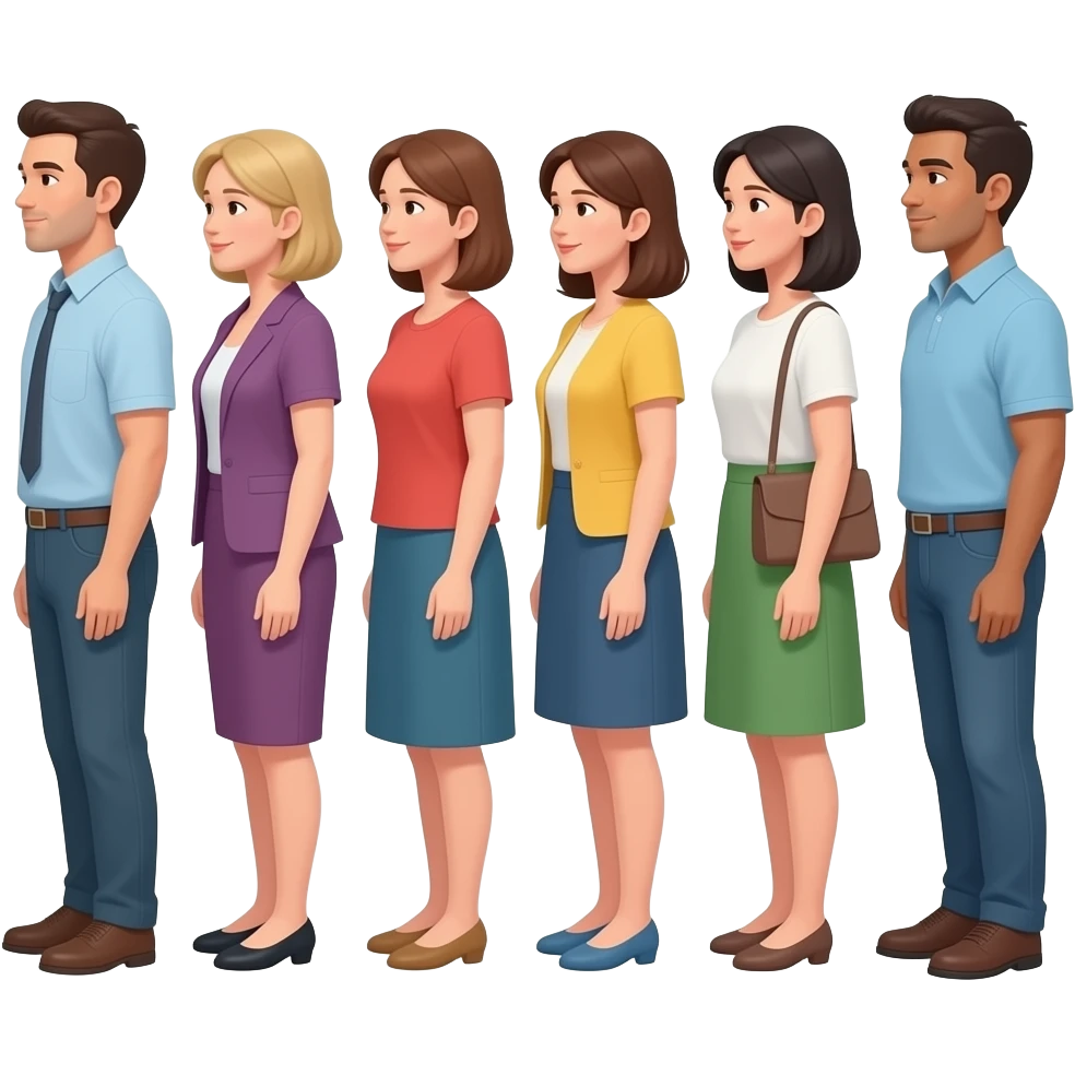 people standing in a line in the shop emoji