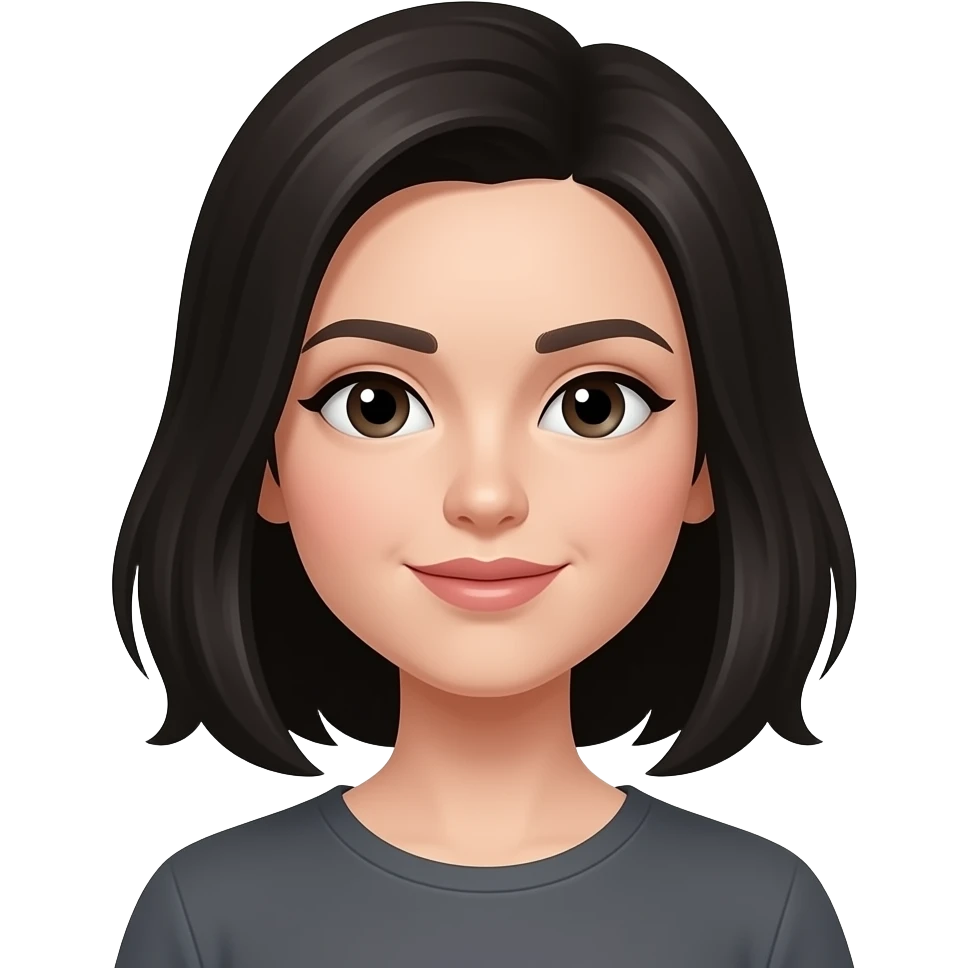 Mujer cabello negro emoji