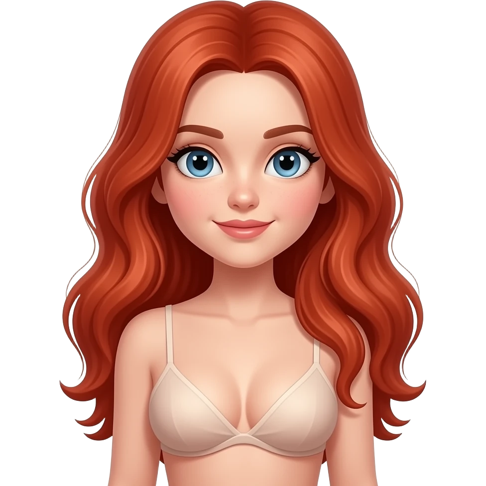 Cute Nude girl Red head big boobs emoji
