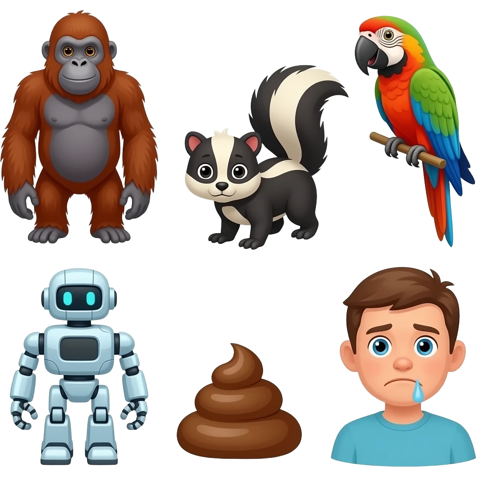 🦨💩🦧🤖🦜😩😩😩 blah blah blah emoji