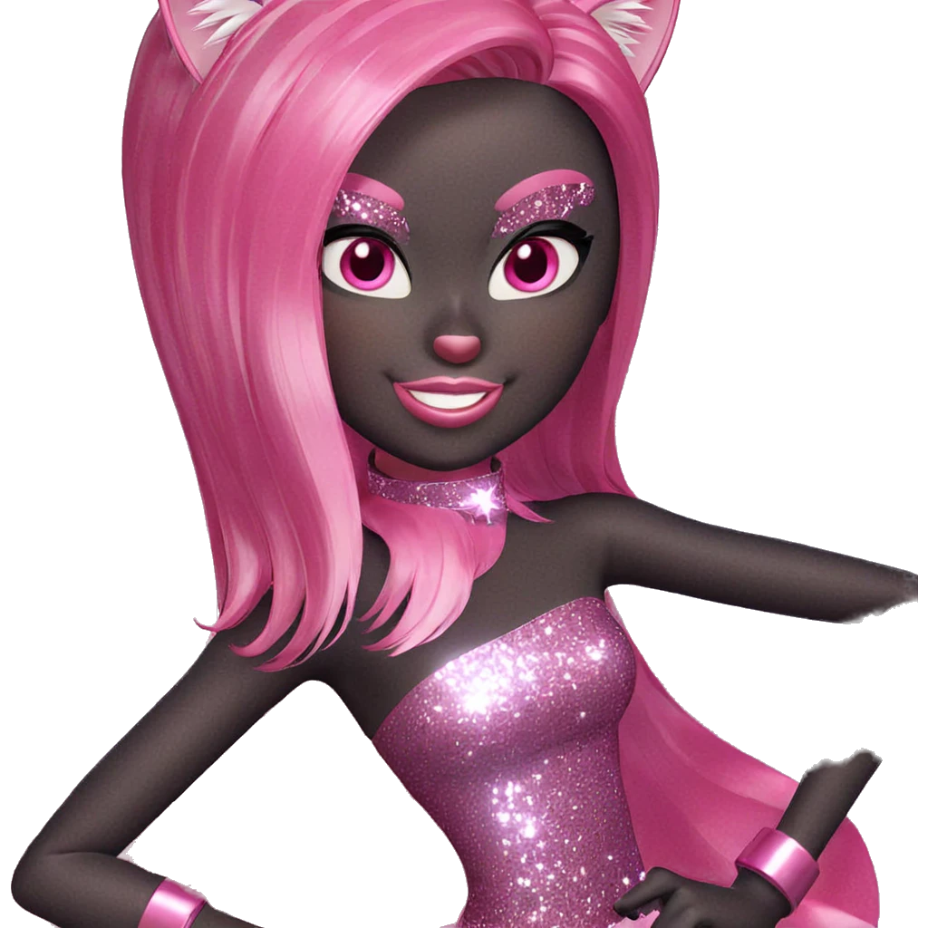 sparkling pink cat girl emoji