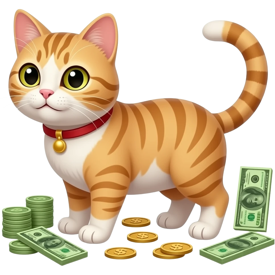Gatita con dinero emoji