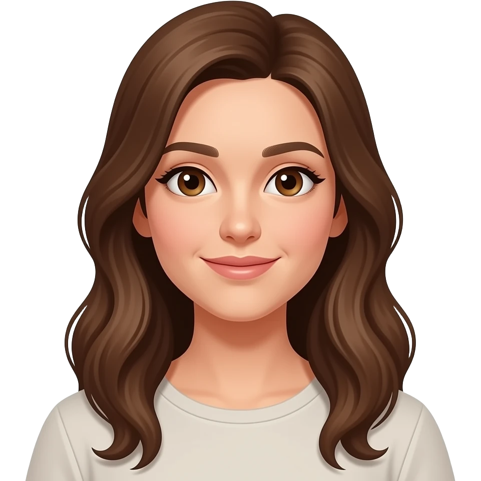 woman long brown hair emoji