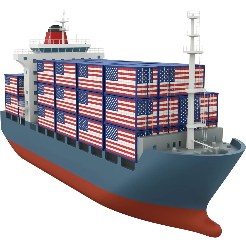 The ship was carrying cargo containers with an American flag on it emoji