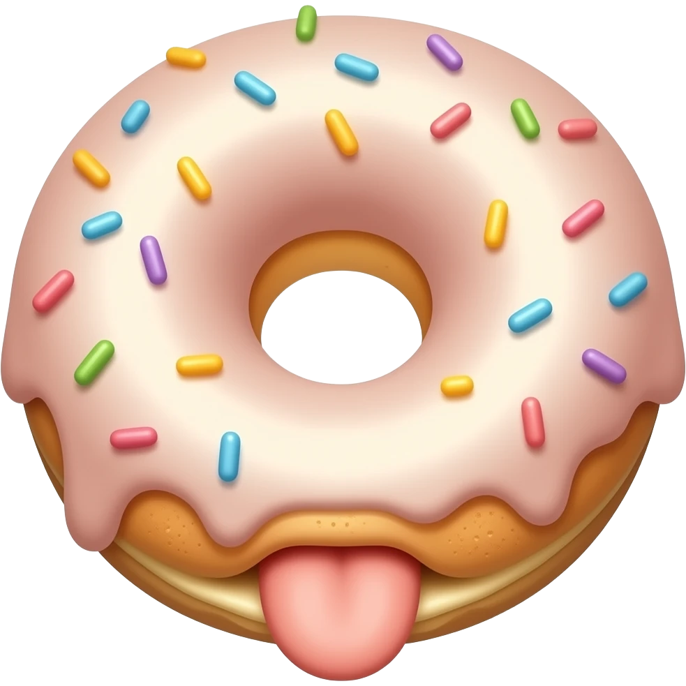 sexy donut cream with tongue licking hole emoji