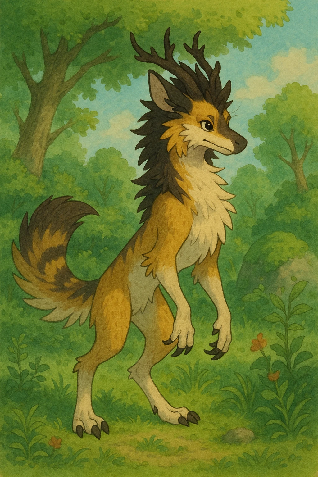 "Vernid" in full body (an open fantasy creature species by LiLaiRa) emoji