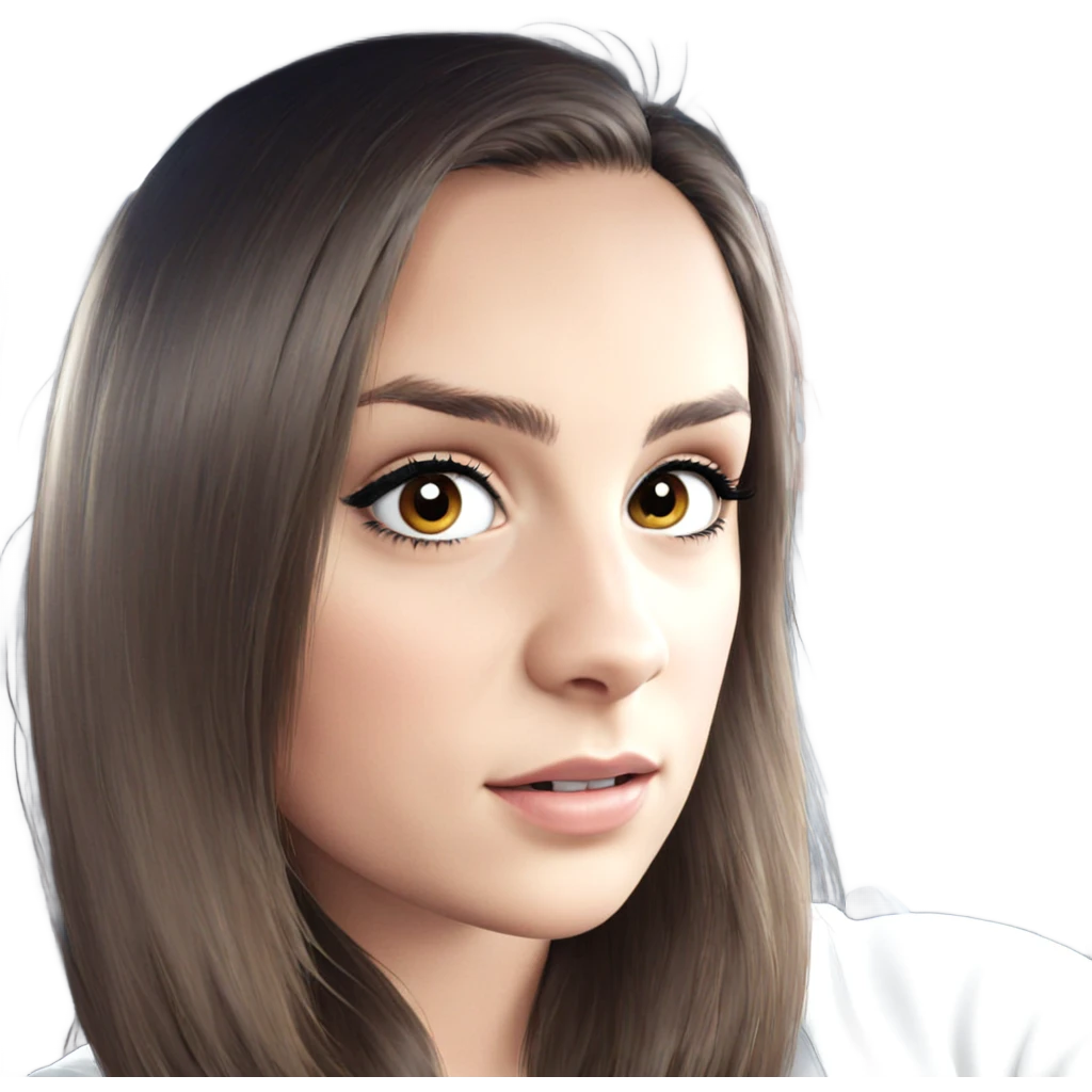 portrait of girl with brown hair emoji