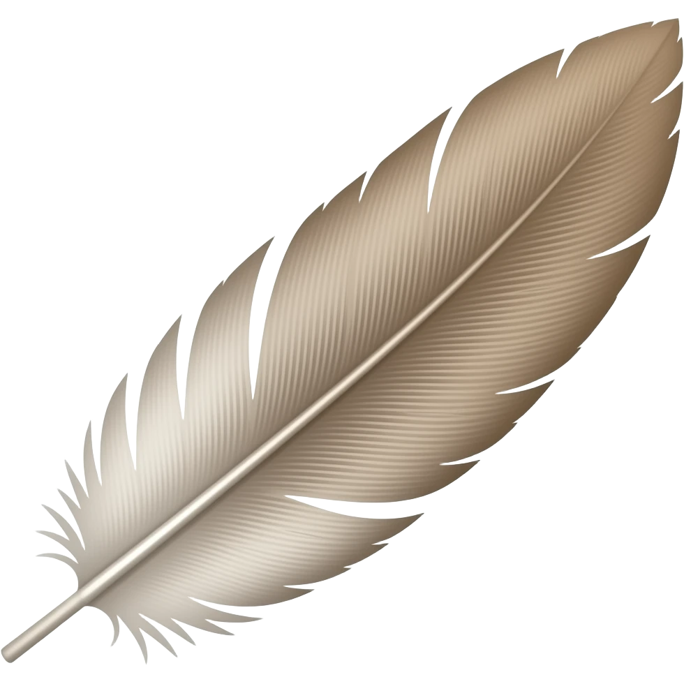 slender feather showing finesse - no background copy/paste emoji