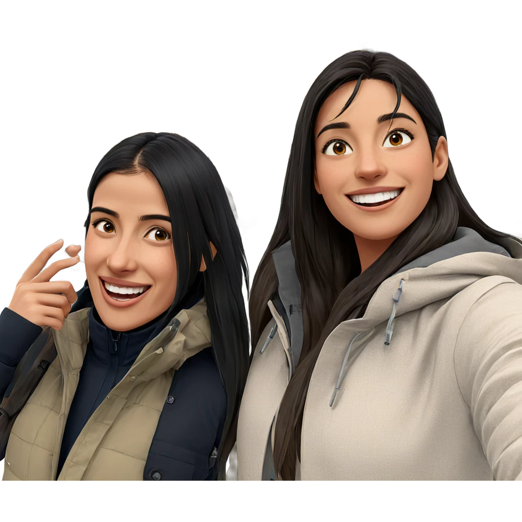 smiling girl outdoors with boys emoji