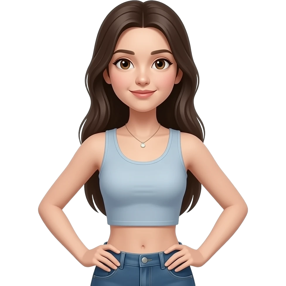 unrealistically thin waisted girl emoji