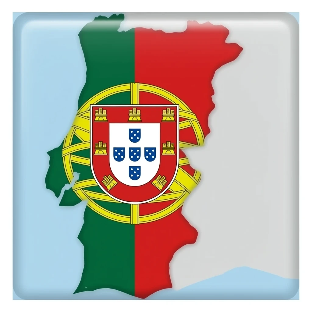 map of Portugal in the colors of the Portuguese flag emoji