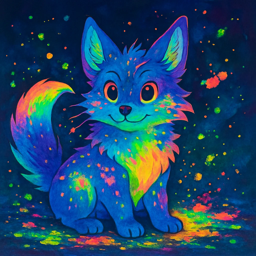 Neon Splash Fantasy Furry Animal Creature  emoji