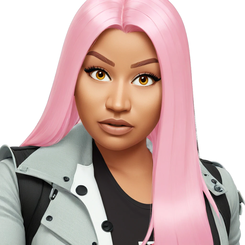 girl with pink hair portrait emoji