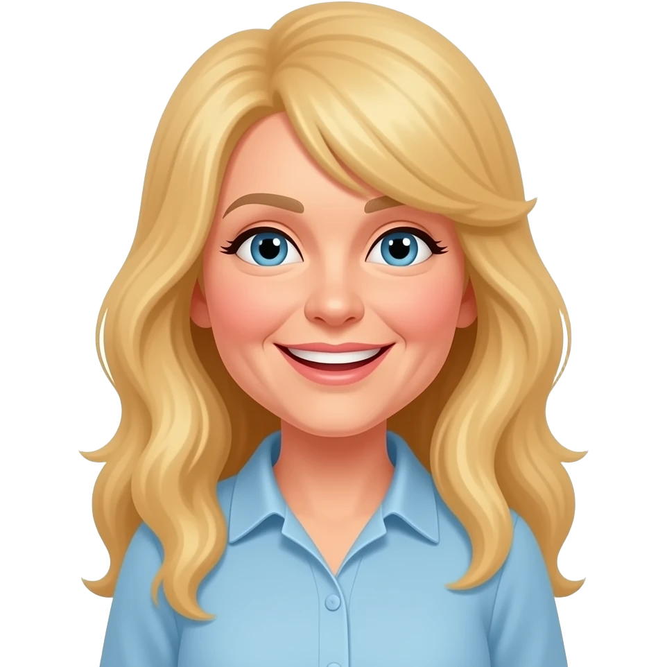 50 year old long blonde hair woman celebrating emoji