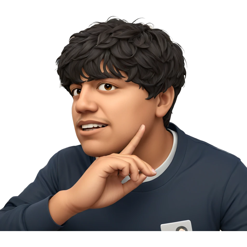 boy with black hair indoors emoji