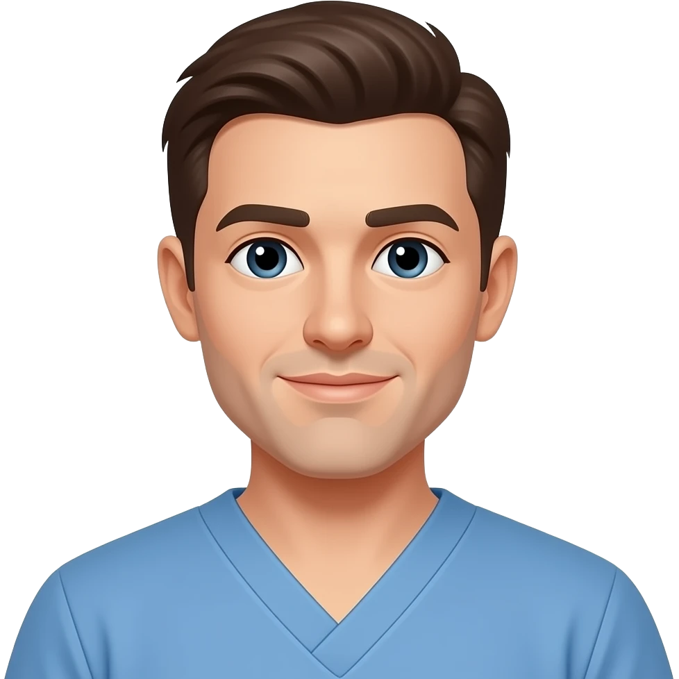 Man recovering from outpatient peritoneal procedure emoji