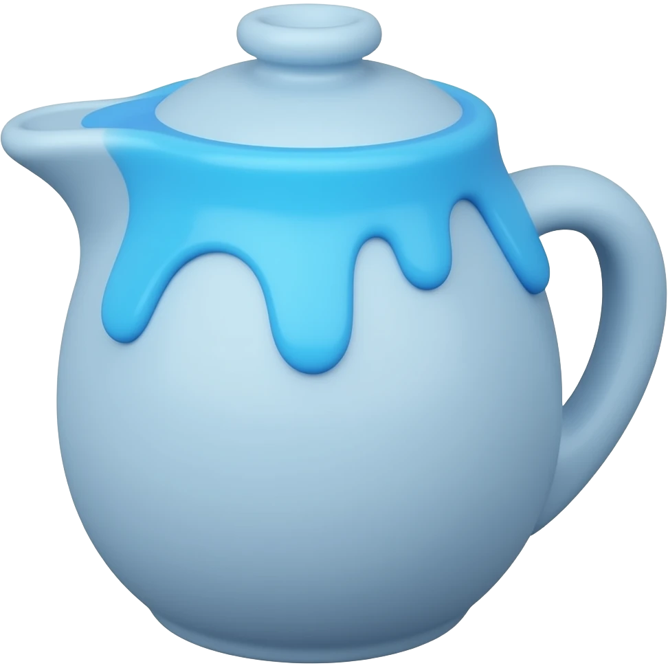 Blue honey pot with blue syrup on the top emoji