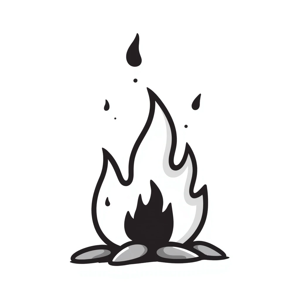 fire, hand drawn doodle style emoji