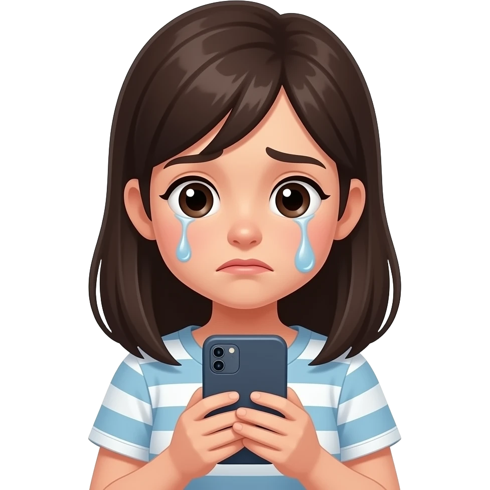 Девушка несчастная грусная расстроенная силит дома смотрит телефон emoji