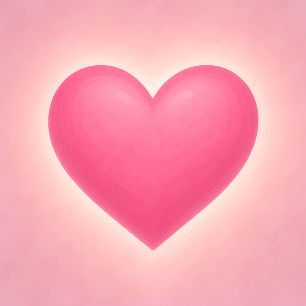 pink heart with a soft glow, digital illustration, gpt-image style emoji