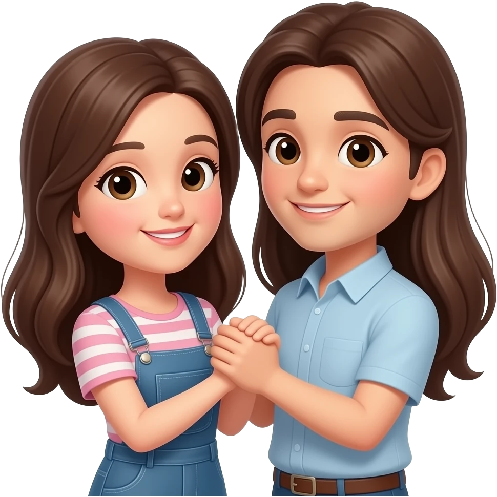 Girl holding hands of her husband lovingly emoji
