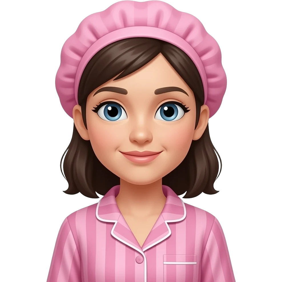 Pink bonnet sleepwear emoji emoji